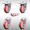 Service Caster 5 Inch SS Red Polyurethane Swivel Bolt Hole Caster Set with 2 Total Lock Brake SCC-SSBHTTL20S514-PPUB-RED-2-S-2 - alternate 6